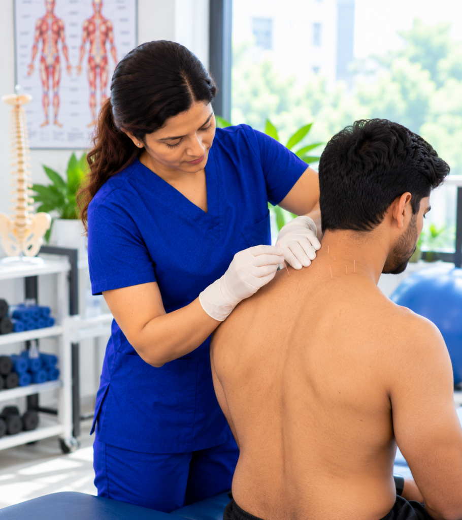 acupuncture therapy in a modern clinic