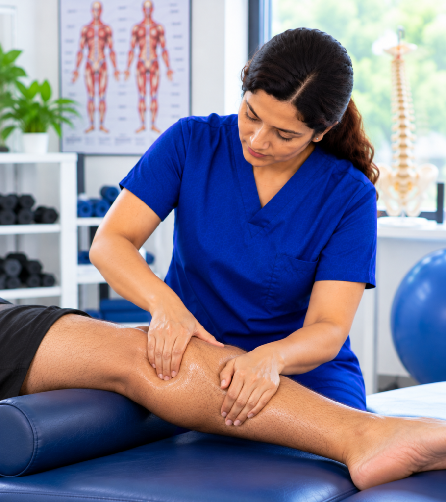 focused physiotherapy calf massage