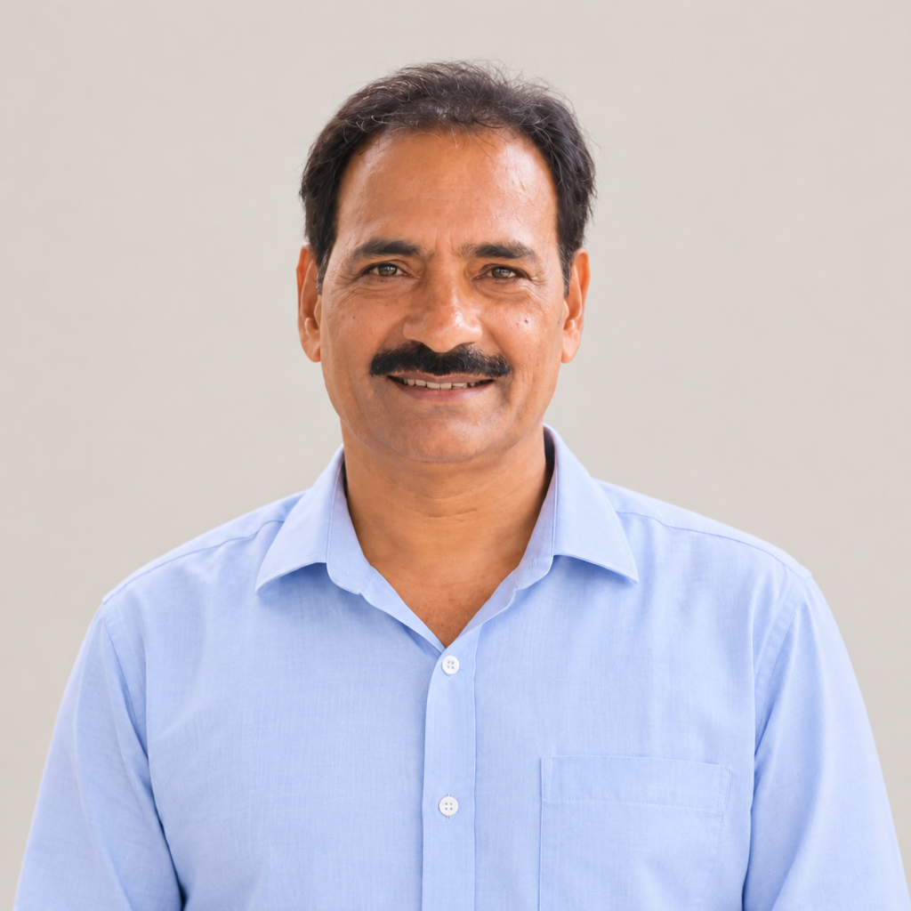 friendly middle aged indian portrait