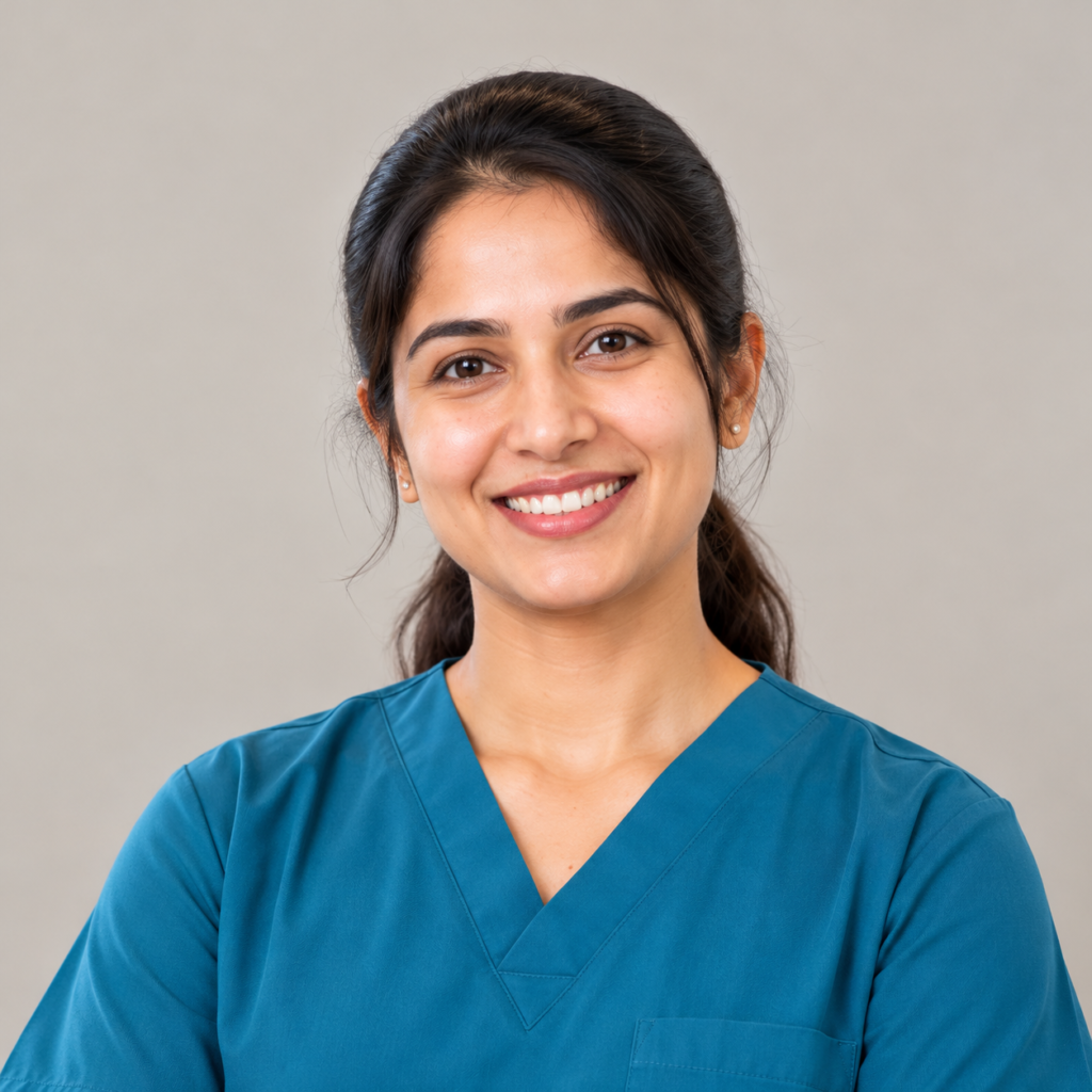 friendly south asian medical professional portrait