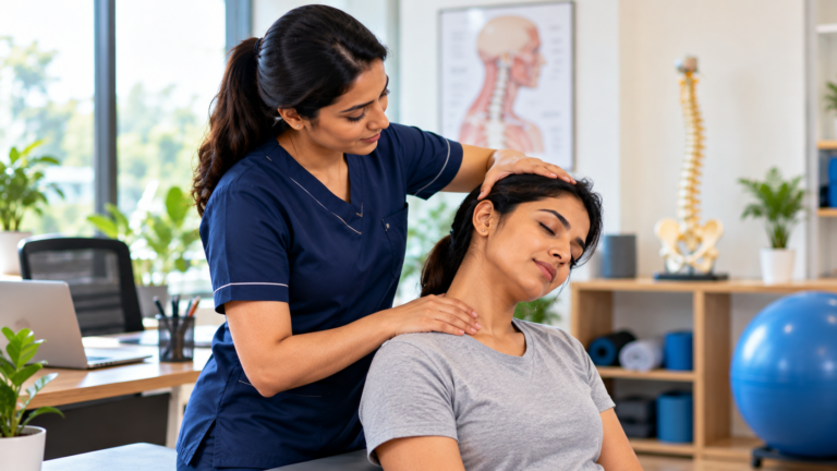 Neck Pain from Laptop & Mobile Use: Causes, Symptoms, Exercises & Physiotherapy Treatment