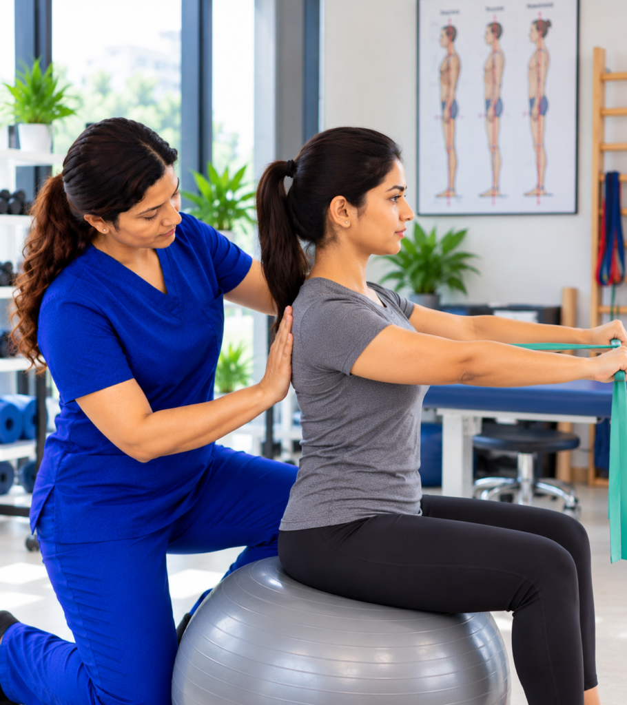 guided resistance band posture exercise