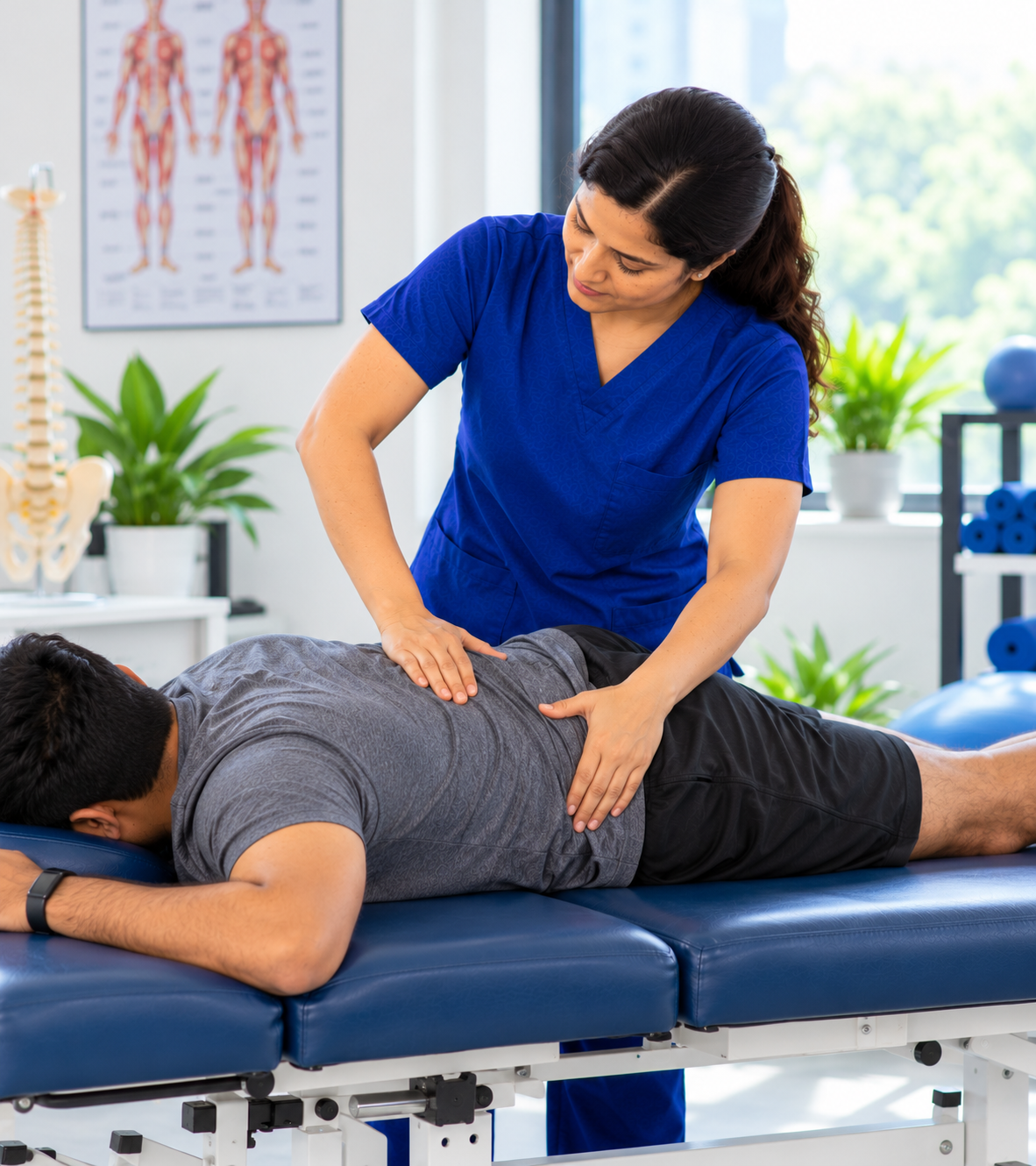 physiotherapy care in a bright clinic