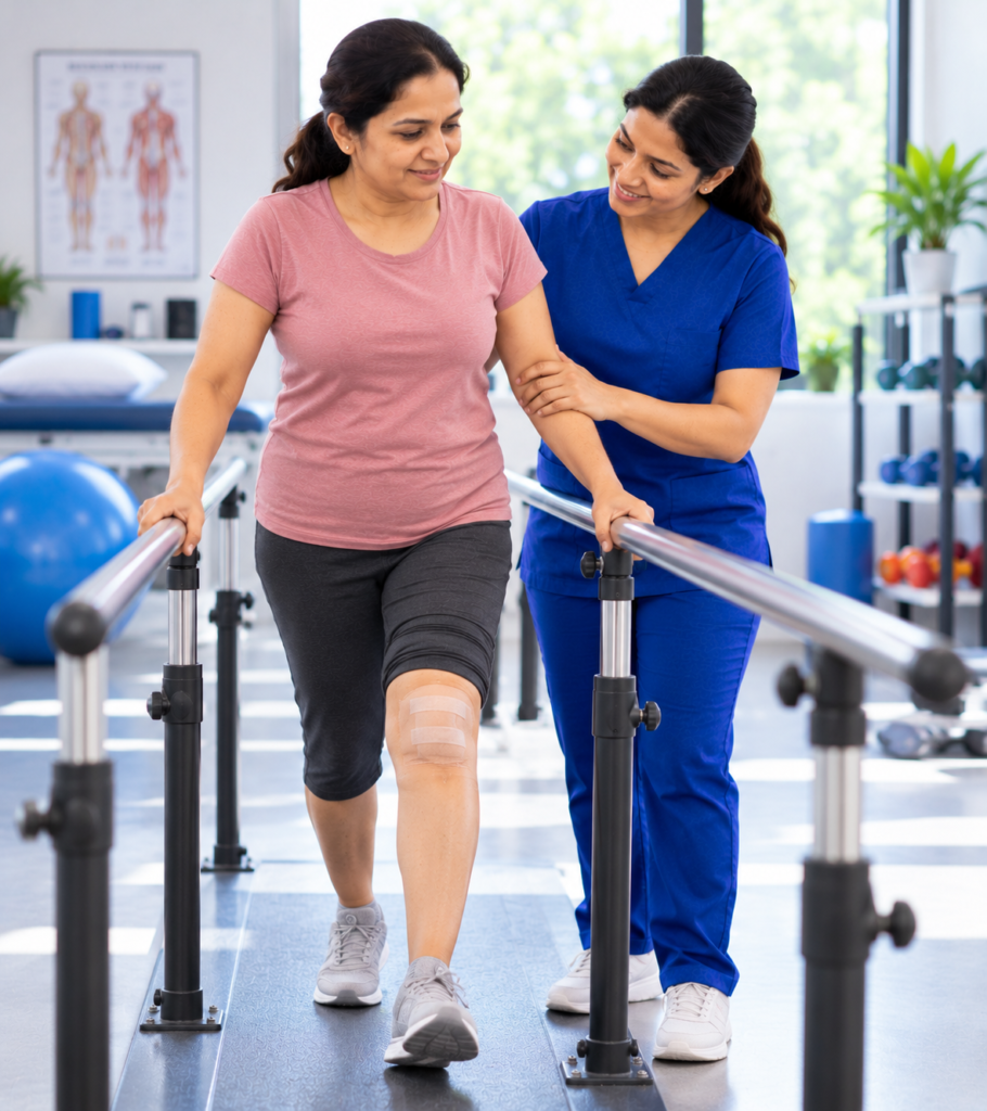 supported steps physiotherapy recovery