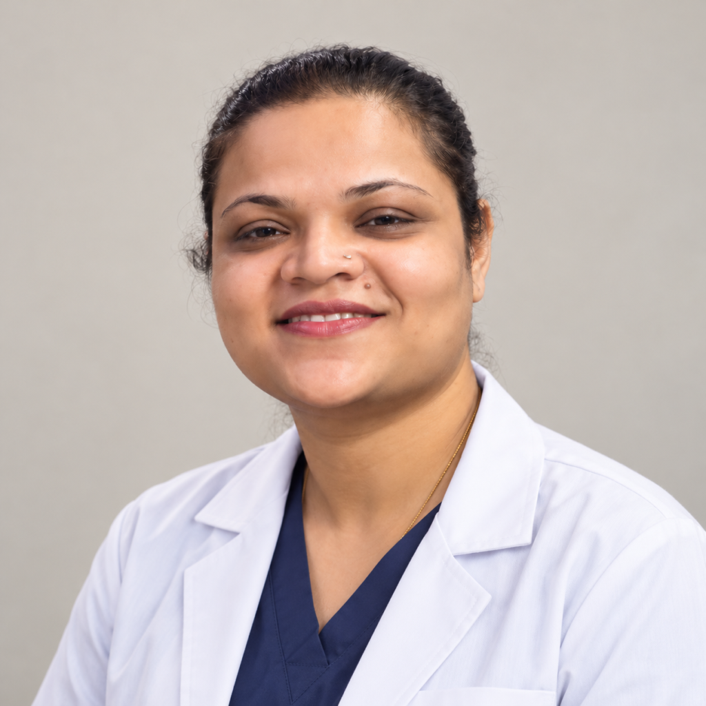 warm indian healthcare professional portrait